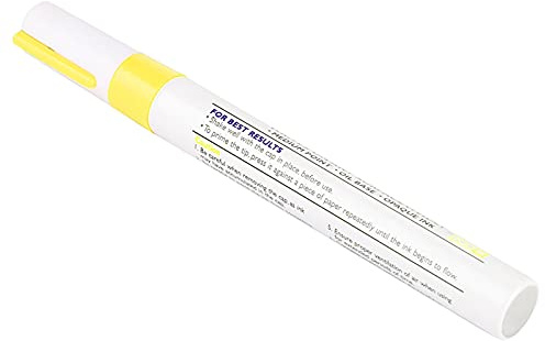 Jwthee Pennarello per pneumatici bianco, Pennarello per pneumatici per lettere di pneumatici per auto Pennarelli per vernice a punta larga Penna per pneumatici che non sbiadisce (Yellow)