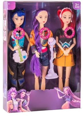 Generico Kpop Demon Set – Kpop Demon Bambole, Giunti mobili, Abiti intercambiabili e Ca, per fan e bambini dai 6 anni in su (A)