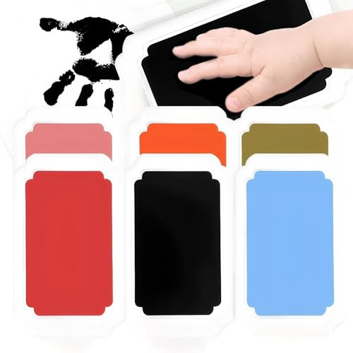 Juego de 6 huellas de manos para bebé, juego de huellas de huellas de perro, almohadilla de sello de impresión de manos de perro, sin contacto con el color, para baby shower, regalos personalizados