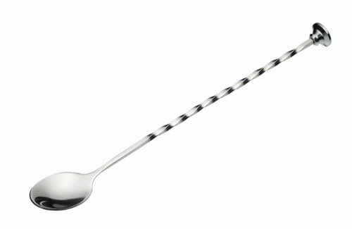 BarCraft BCLLMIXSP Bar Spoon with Built in Muddler, Stainless Steel, Silver, 28cm