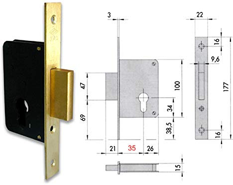 CISA 52310-50-0 SERRATURA INFILARE CILINDRO SAGOMATO BQ F22