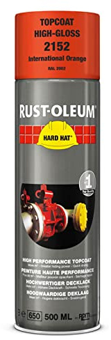 RUST-OLEUM 2152 Hard Hat Topcoat Ral-Colours, The Nr. 1 Industrial Paint Aerosol. Go Further, Work Faster, Last Longer!, International orange-RAL 2002