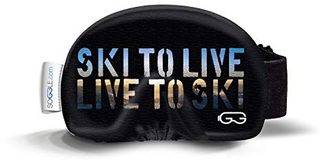 SOGGLE Funda protectora para gafas de esquí, de microfibra, talla única, color: texto live to ski