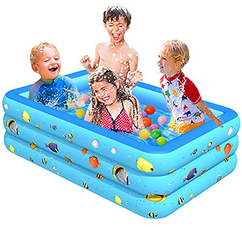 TONGQU Swimming Pool for Kids, Full-Sized Family Inflatable Swimming Pool, Above Ground Blow up Pool for Outdoor, Garden, Backyard Water Party,2.1m