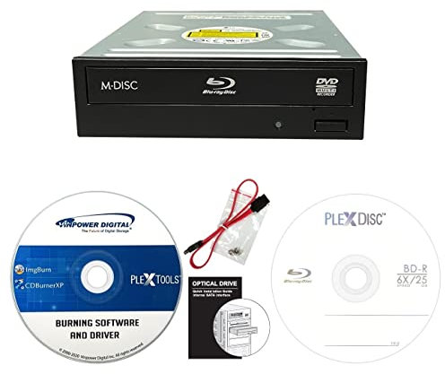 Digital LG HLDS WH16NS58DUP 16X Blu-ray BDXL DVD CD Internal Burner Drive Bundle with Free 25GB BD-R + SATA Cable + Mounting Screws
