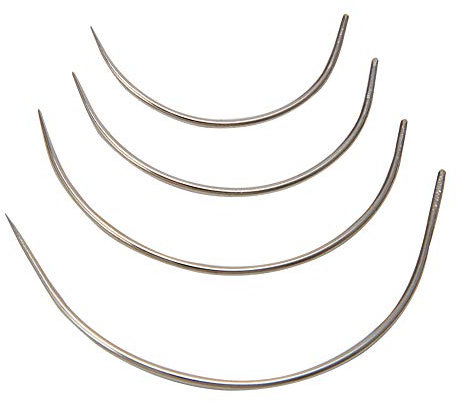 Yushu - Needles Hand Sewing, Upholstery Repair Kit, Quilting 4pcs Curved 3 4 5 6cm, Heavy Duty Curved Needles, for Carpet Sofa Cushions Knitting, Strong and Practical