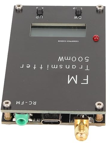 2000m FM Transmitter, 500mW FM Transmitter with LCD Screen, 0.5W 500mW Stereo 88-108MHz FM Stereo Transmitter, 5V USB C