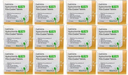 12 Months Supply Cetirizine Hayfever and Allergy Tablets 30 x 12 (30 Tablets/box)