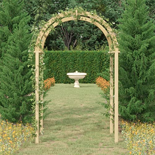BaraSh Arco de Madera de Pino Macizo impregnado 141x97x243 cm Trepador Rosas Cenador Pérgola Jardín Patio Terraza Balcón Exteiror Decoración