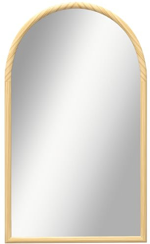 HOMCOM Espejo de Pared 65x110 cm Espejo de Recibidor con Marco de Madera en Forma de Ventana Espejo Decorativo para Salón Dormitorio Entrada Natural