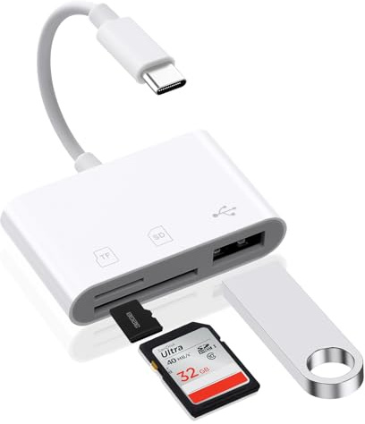 AXFEE Lector de Tarjetas SD USB C,SD+Micro SD/TF+Puerto Adaptador USB, 3 en 1 Adaptador de Tarjetas SD Tipo C, OTG Adaptador Tarjetas de Memoria y USB, para Micro SD TF, SDXC, SDHC, MS, MMC, MSXC