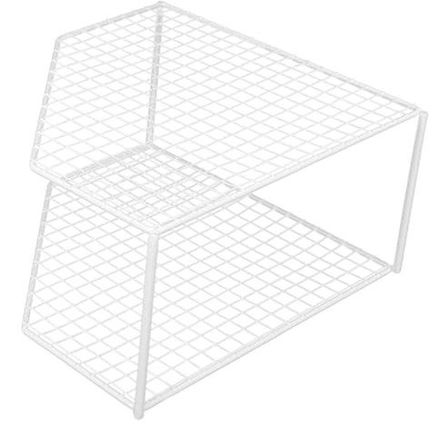 Garneck Mensole Da Scrivania in Organizer Da Tavolo Doppio Ripiano Supporto Per Pentole Angolare Portapentole in Scolapiatti Multifunzione