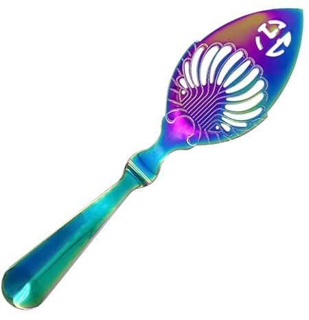 Cucchiaio Absente | Cucchiaio di assenzio con design cavo, utensile da cucina e bar, fontana per assenzio, in acciaio inossidabile 304, motivo cavo scanalato, per feste, catering, buffet, 16 x 4 cm