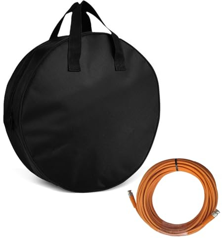 SMYJDMM EV Charging Cable Bag, Waterproof Heavy Duty Cable Storage Bag, Water Resistant Caravan Cablebag for Automotive RV Camping Cables Gardening Tools Container (Black)