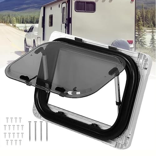 Ventana de ventilación de techo para caravana con barra de soporte y cortina de privacidad, reemplazo duradero para ventanas laterales y de salida de caravana