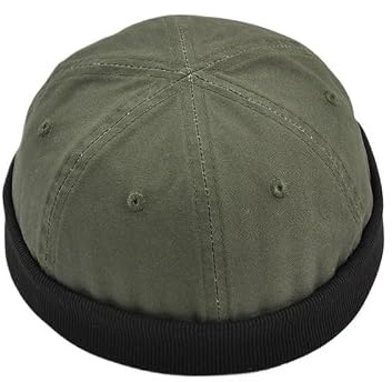 Retro enfärgad melonhatt for ungdomar, medelålders och äldre - Snygg hyresvärdsmössa(ArmyGreen,L 58cm)