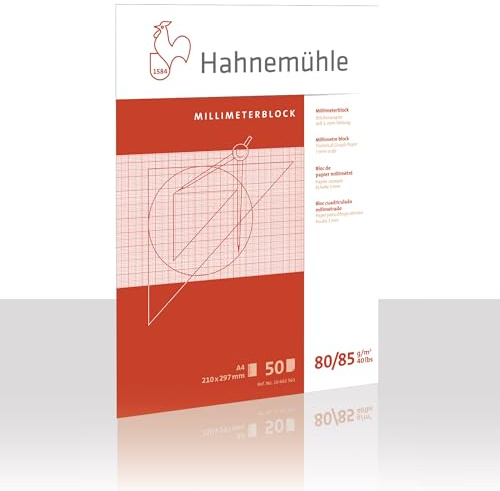 Hahnemühle 10662561 millimetri – Blocco con 50 fogli, A4, 80 G/MQ