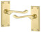 HANDLESTORE® Brass Door Handles Set – Victorian Scroll Lever Internal Door Handle Sets with Backplate, Spindle & Screws – Interior Brass Handles for Home Doors (5 Pack)