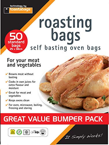 Toastabags Roasting Bags, 25 x 38 cm Standard (Pack of 100), 21 x 16.5 x 2.5 cm,Transparent