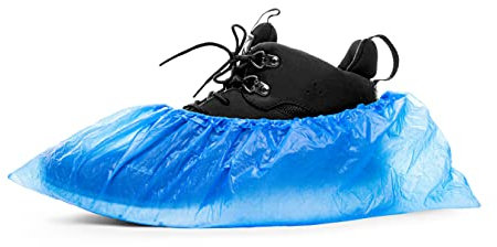 ASPRO 1 Pack (100 pieces) Disposable Shoe Covers - Plastic Waterproof Overshoes - Foot Covering - Waterproof and Dust Proof Indoor Shoe Protectors (100 pieces)