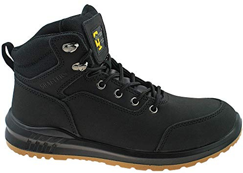 Grafters M513A Unisex Nubuck Steel Toe Boots Black