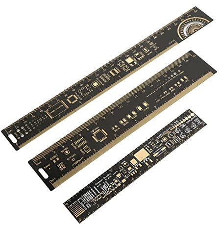 PCB Engineering Ruler 3 Pieces , Measuring Tools Other Measuring Tools 6.3/7.87/10.23 Inch Multifunctional Printed Circuit Board Ruler for Electronic Engineers