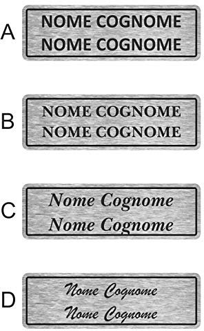 Targa Posta Alluminio con Biadesivo | Personalizzabile 1‑4 Righe | Resistente Esterno & Interno | Targa Cassetta Postale (Alluminio Colore Argento, Misura 70x20mm)