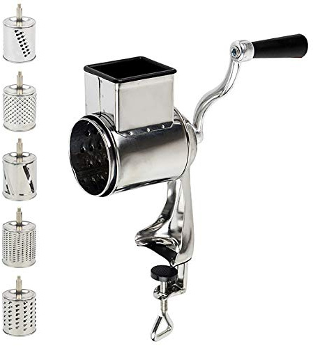 Rallador manual de verduras, 5 tambores intercambiables, de acero inoxidable, para verduras, zanahorias, nueces