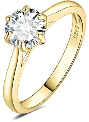 JewelryPalace 1ct 2ct 3ct Zirkonia Rund Skärning Löftesring Damer, Smyckeset, Förlovningsring Damer Ring Silver 925 Med Sten Kvinnor, Vigselringar Med Simulerade Diamanter Silverringar Rosegold Guld