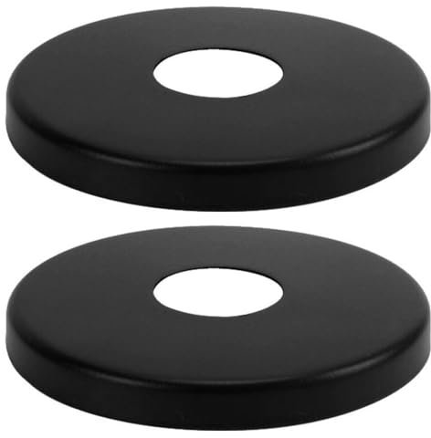 2 x 26mm G3/4 Black Tap Shower Pipe Cover High Collar Steel