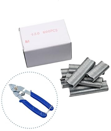 TopHomer - Pinze per recinzione con 600 clip M, set di 600 clip M, strumento manuale per l'installazione e la riparazione di gabbie per animali domestici, recinzioni e manutenzione di recinzioni per