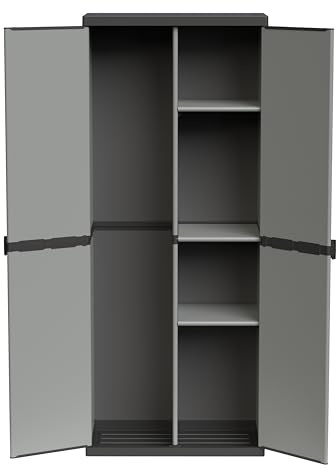 Adventa: Armoire Porte-Scope en résine de PVC et PP, 2 Portes, Facile à Assembler, système modulaire, Durable, adaptée pour Les environnements intérieurs et extérieurs, 68 L x 40 x 165 H cm