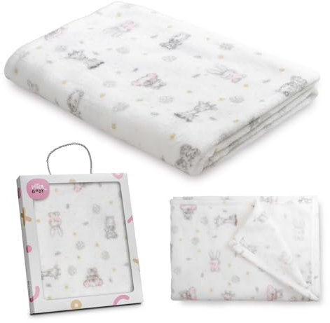 Interbaby - Manta Bebé Recien Nacido | Extrasuave Estampada Koala, Cómoda, Cálida | Manta Meses Bebé 80x110cm, Unisex, Para Cunas, Carritos, Moisés