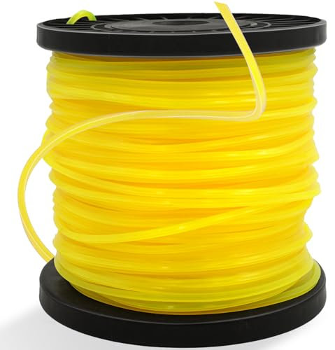Zeqeey Fil de Coupe carrée Robuste 0,095 Pouce 2,4 mm x 100 m Débroussailleuse Ligne en Nylon Fil pour Coupe-Bordures, Taille Diagonale 3,4 mm 0,13 Pouce