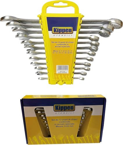 kippen 1048K - Set 12 Piezas Llaves Combinadas Acero Especial Medidas 6-22mm