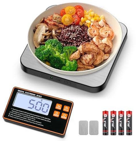 Balance de Cuisine Numérique, Balance de Cuisine Divisée En Acier Inoxydable, Haute Précision 1g-15kg, 7 Unités de Mesure, Avec Écran Lcd Séparé, Fonction de Comptage Et Fonction Tare