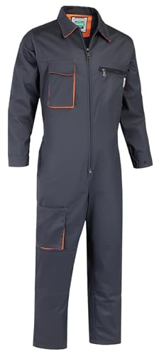 Yukirtiq Mono de Trabajo para Hombre Mono de Pintura Polialgodón Mono Trabajo Mercánico Traje de Trabajo Garaje Mono Ropa de Trabajo, Gris azulado, L