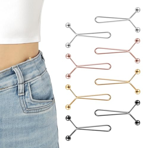 prota Verstellbare Hosen Taillenspanner, 24 Stück Hosenbund Enger Machen, Hose Enger Machen Clip Hosenknopf Zum Enger Machen für Jeans Kein Nähen Jean Rock T Shirts