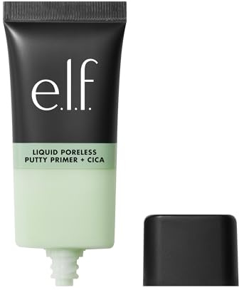 e.l.f. Liquid Poreless Putty Primer + Cica, Primer zum Fixieren von Make-up, reduziert Rötungen sichtbar und beruhigt die Haut, vegan und tierversuchsfrei