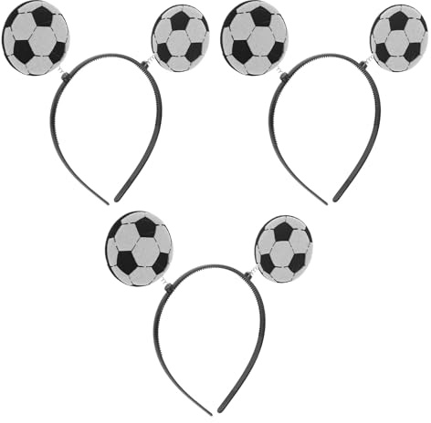 BAZEITFLOW Elastische Fußball Stirnbänder 3 Stück Haarbänder für Frauen und Mädchen Atmungsaktives Sportzubehör für Festivals und Kostüm Events