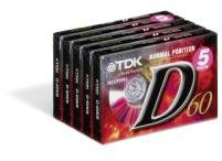 Cintas de Cassette Audio TDK 5 x D-60 - (60 minutos)