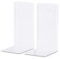 MAUL serre-archives en métal (2 pièces) 14x12x24cm | Serre-livre, organisateur, décoration pour l'étagère, le bureau et la maison | Métal stable et robuste au design élégant | Blanc