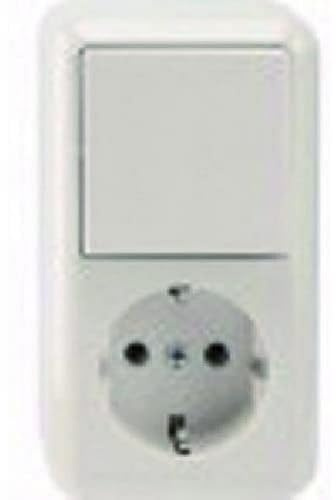 Schneider Electric Merten Kombi Schuko-Steckdose/Aus-/Wechselschalter, Aufputz, 16A, IP20, weiss, Artikelnummer MEG3495-8719