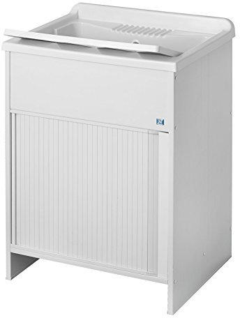 Negrari 4007K Lavatoio Lavapanni con Chiusura a Serrandina, PVC, 60 x 60 x 85 cm, Bianco