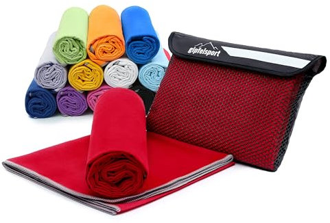 gipfelsport Mikrofaser Handtuch - Microfaser Handtücher Set, Strandtuch, Badetuch I groß, schnelltrocknend I für Sport, Beach, Reise, Outdoor, Camping I leicht, dünn, klein I 200x90cm I Rot