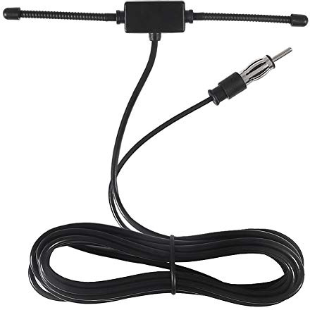 Universal Car Stereo AM FM Dipole Antenna,Hidden Adhesive Mount AM FM Radio Antenna for Vehicle Car Truck SUV Radio Stereo Head Unit Receiver Tuner,10 feet Cable DIN Plug Connector (Male)