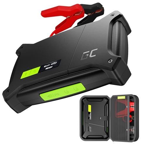 Green Cell Starthilfe Powerbank PowerBoost 16000mAh 2000A für 8L Benzin 6L Dieselmotoren Tragbare Autobatterie Booster Jump Starter Starterbatterie 12V Starthilfekabel Ladegerät