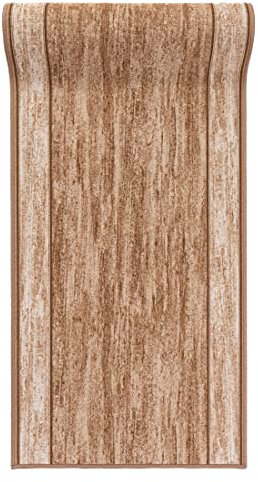 Mazovia rutschfest Teppich Läufer Flur - Modern Muster Teppichläufer - Kurzflor Flurläufer für Vorzimmer, Schlafzimmer, Küche - ÖKO-TEX Zertifiziert - Meterware Beige - 80 x 150 cm