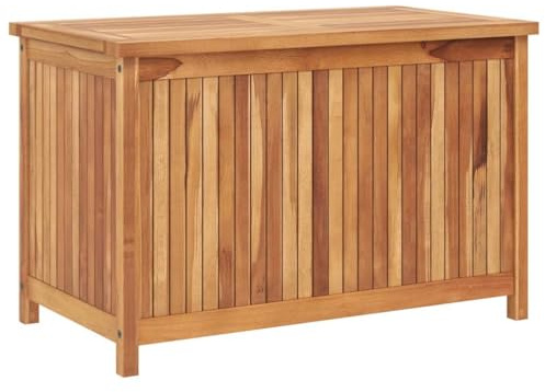vidaXL Patio Storage Box, Deck Box with Lid, Outdoor Cabinet, Storage Chest for Outdoor Cushions Throw Pillows Garden Tools, Solid Wood Teak