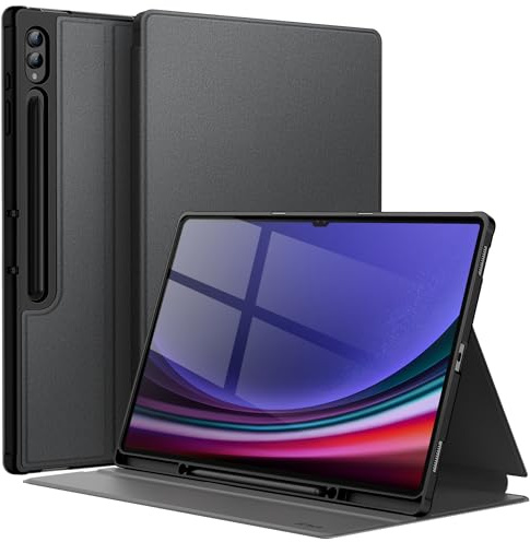 JETech Case for Samsung Galaxy Tab S10 Ultra/Tab S9 Ultra 14.6-Inch with S Pen Holder, Slim Folio Stand Protective Tablet Cover, Multi-Angle Viewing (Graphite Black)